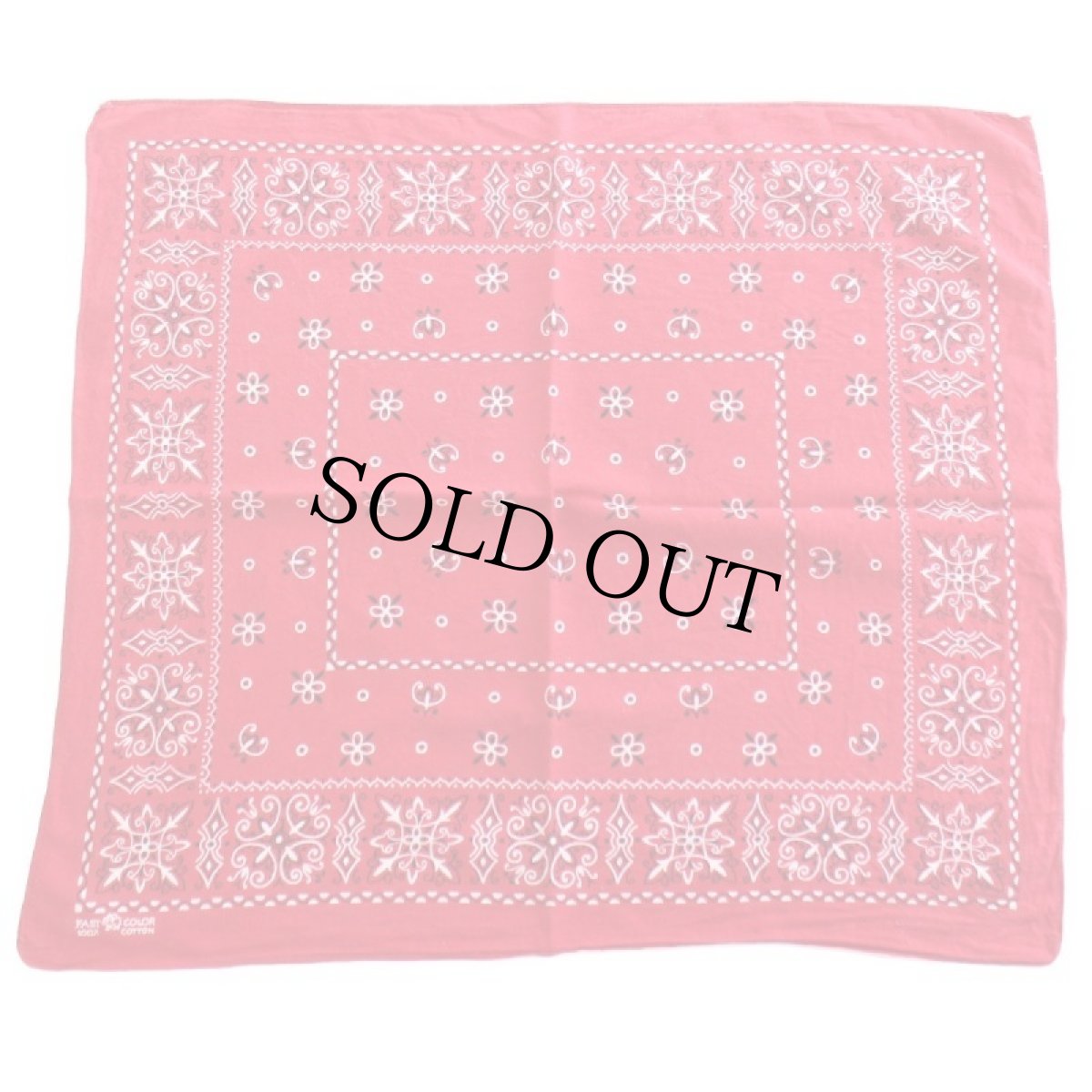 画像2: 60s ELEPHANT BRANDエレファントブランド 象マーク 上鼻 FAST COLOR コットン バンダナ 赤★56 (2)