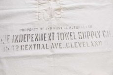 画像4: ビンテージ THE INDEPENDENT TOWEL SUPPLY CO. ステンシル ランドリーバッグ 白 (4)