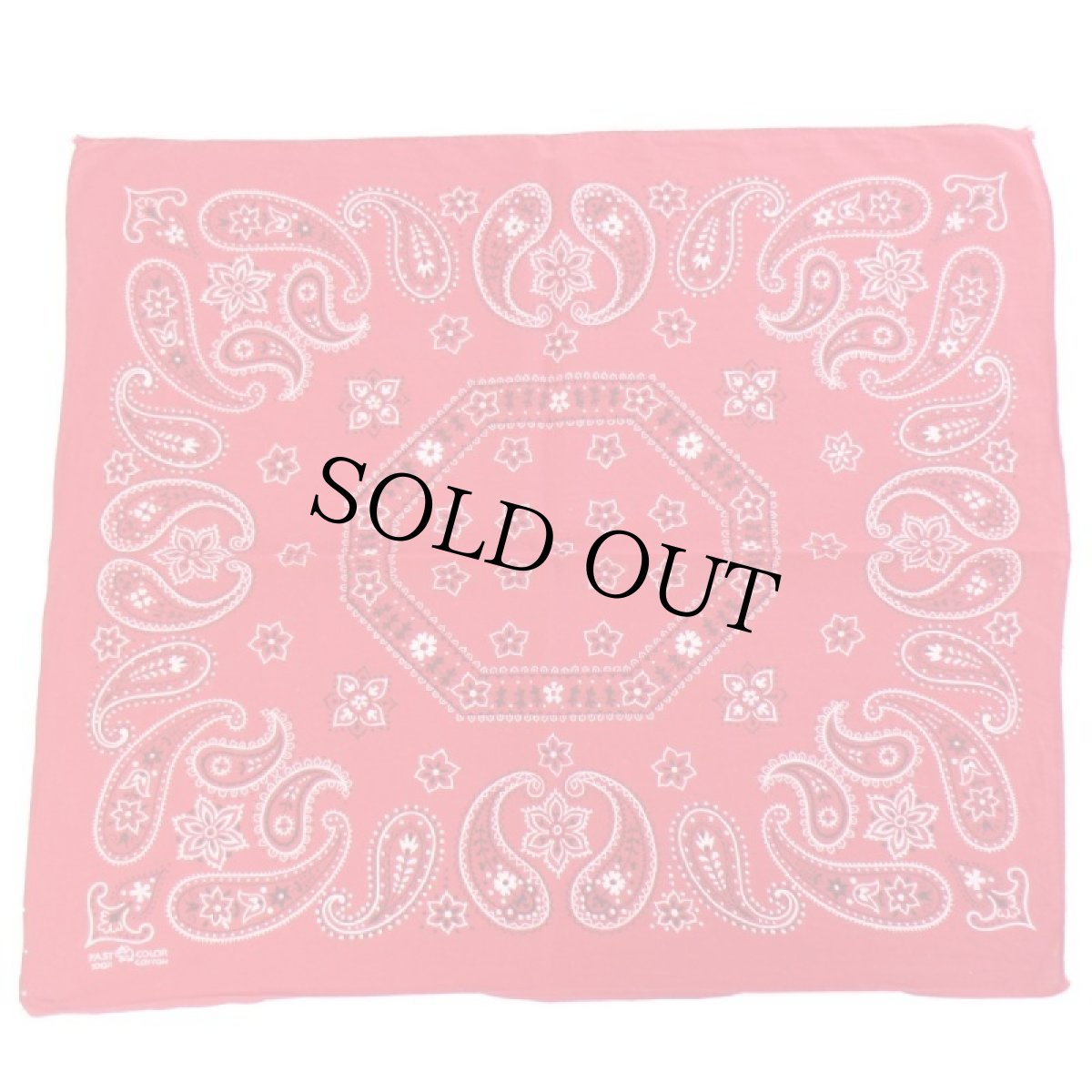 画像2: 60s ELEPHANT BRANDエレファントブランド 象マーク 上鼻 FAST COLOR ペイズリー×花柄 コットン バンダナ 赤★47 (2)