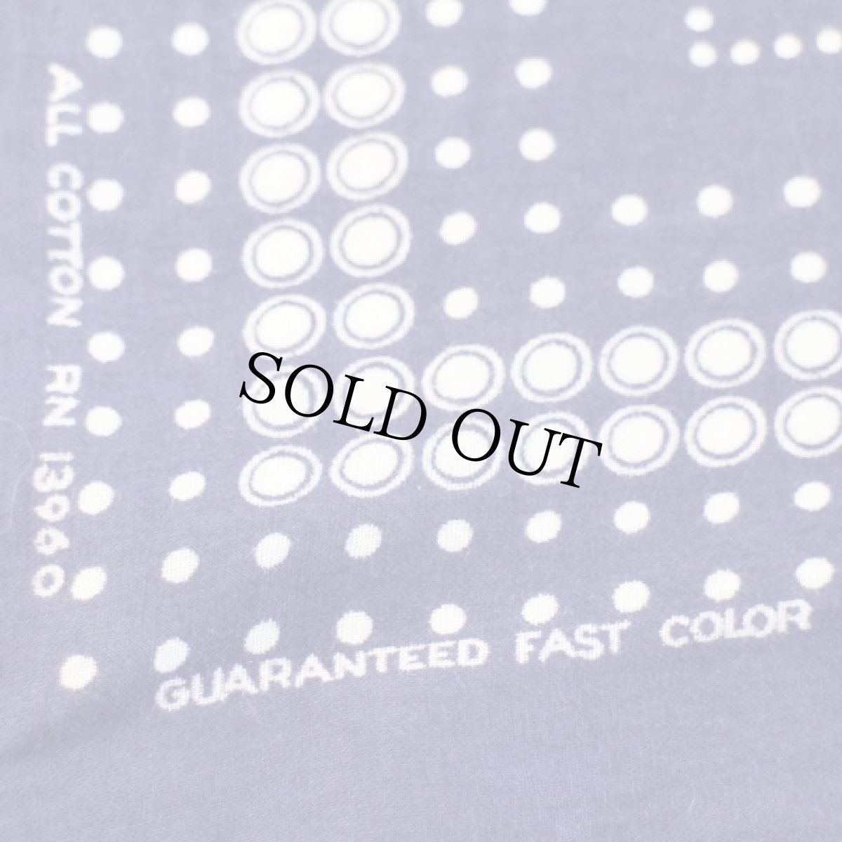 画像3: 60s TOWER GUARANTEED FAST COLOR RN13960 ドット柄 コットン バンダナ ナス紺★41 (3)