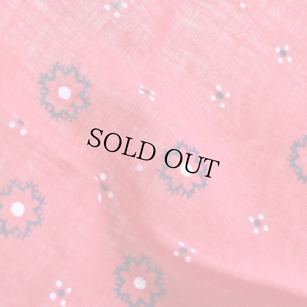 画像4: 50s ELEPHANT BRANDエレファントブランド 象マーク 上鼻 FAST COLOR フラワー柄 コットン バンダナ 赤★52 (4)