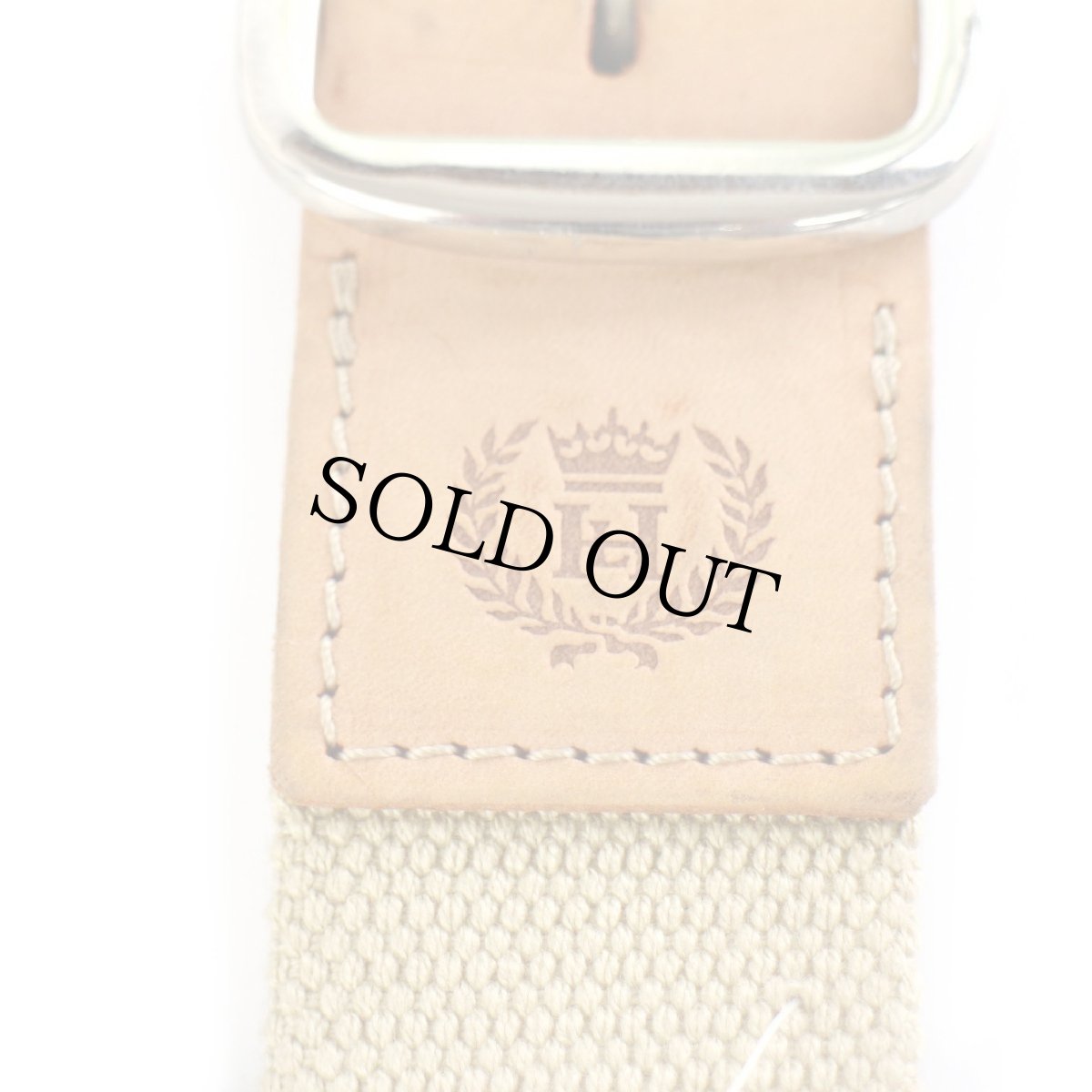 画像3: 未使用★HENRI LLOYDヘンリーロイド ライン入り コットン ベルト ベージュ 34★1450 (3)