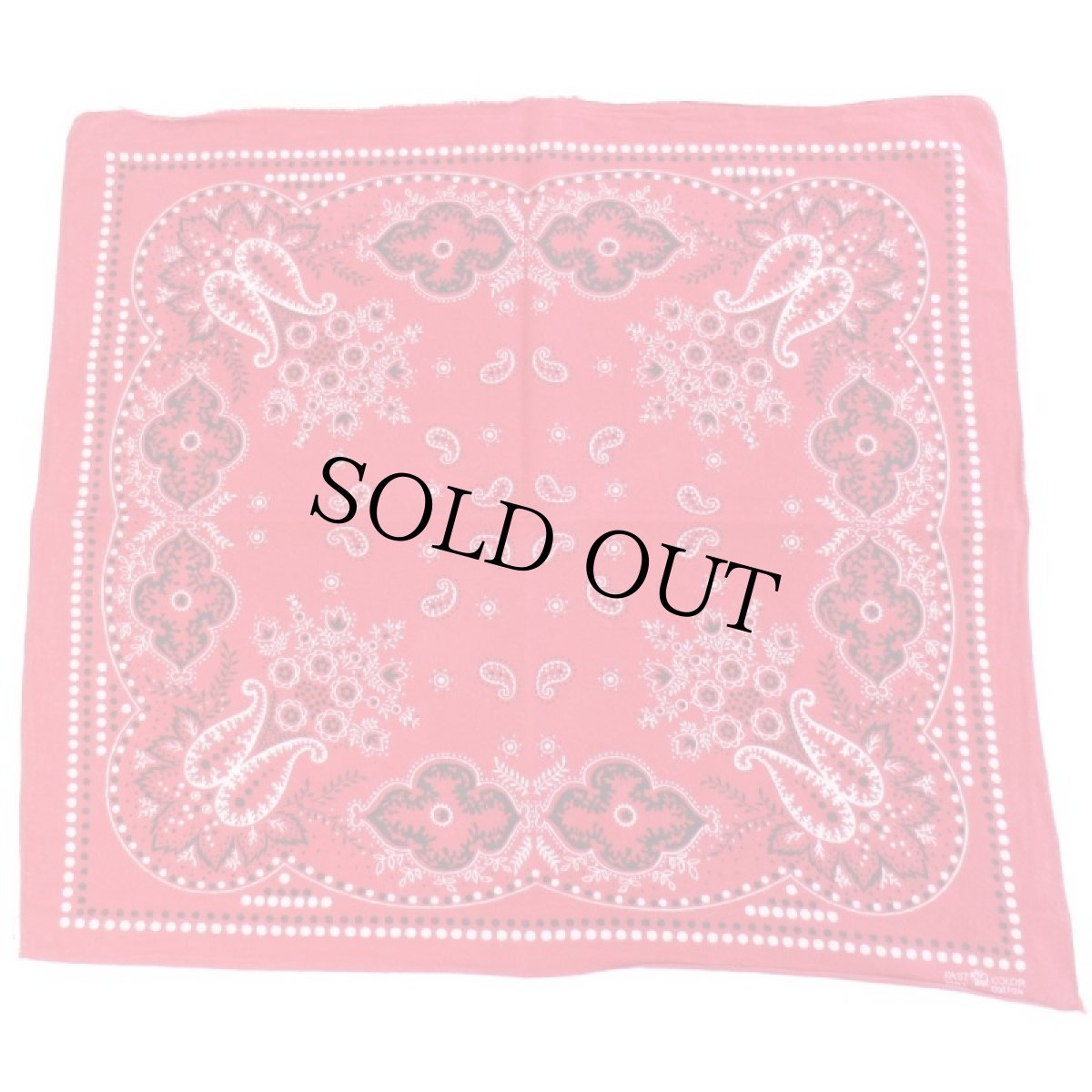 画像2: 60s ELEPHANT BRANDエレファントブランド 象マーク 上鼻 FAST COLOR コットン バンダナ 赤★46 (2)