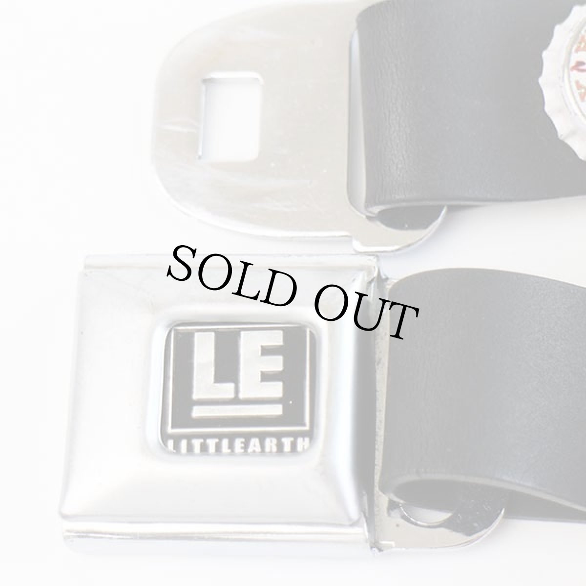 画像2: LITTLEARTH ボトルキャップ シートベルト型 バックル ベルト 黒 (2)