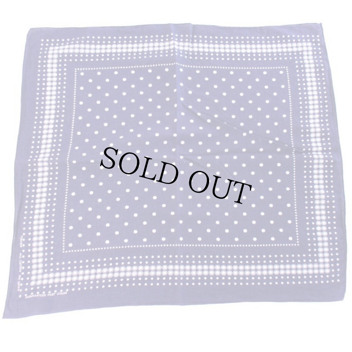 画像1: 60s TOWER GUARANTEED FAST COLOR RN13960 ドット柄 コットン バンダナ ナス紺★41 (1)