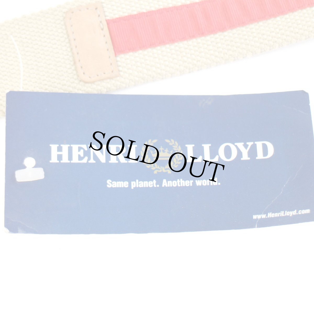 画像4: 未使用★HENRI LLOYDヘンリーロイド ライン入り コットン ベルト ベージュ 34★1450 (4)