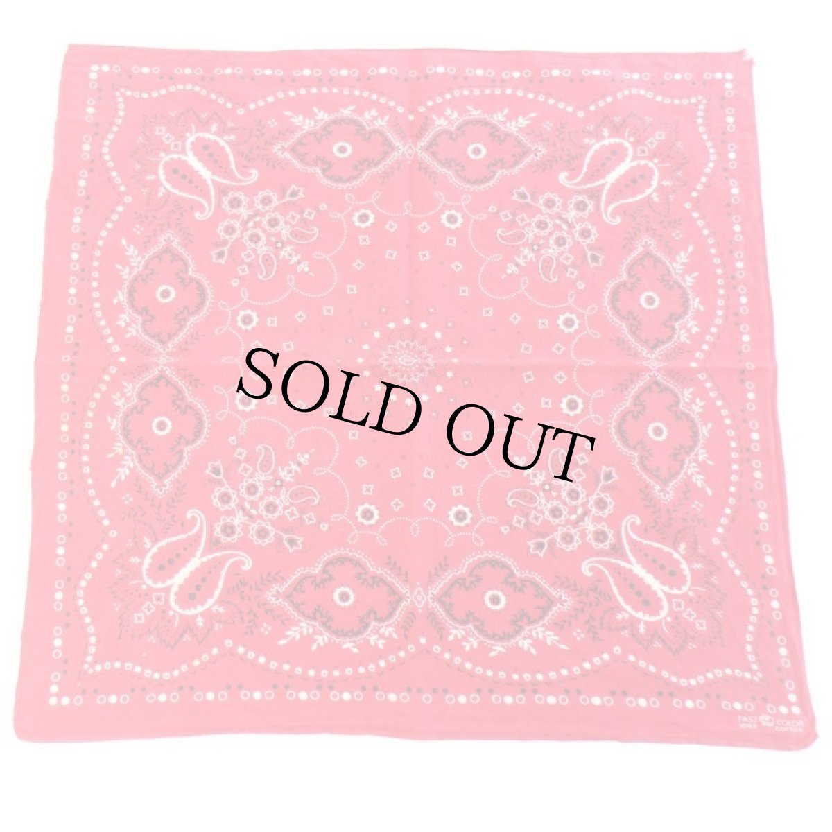 画像2: 60s ELEPHANT BRANDエレファントブランド 象マーク 上鼻 FAST COLOR コットン バンダナ 赤★45 (2)