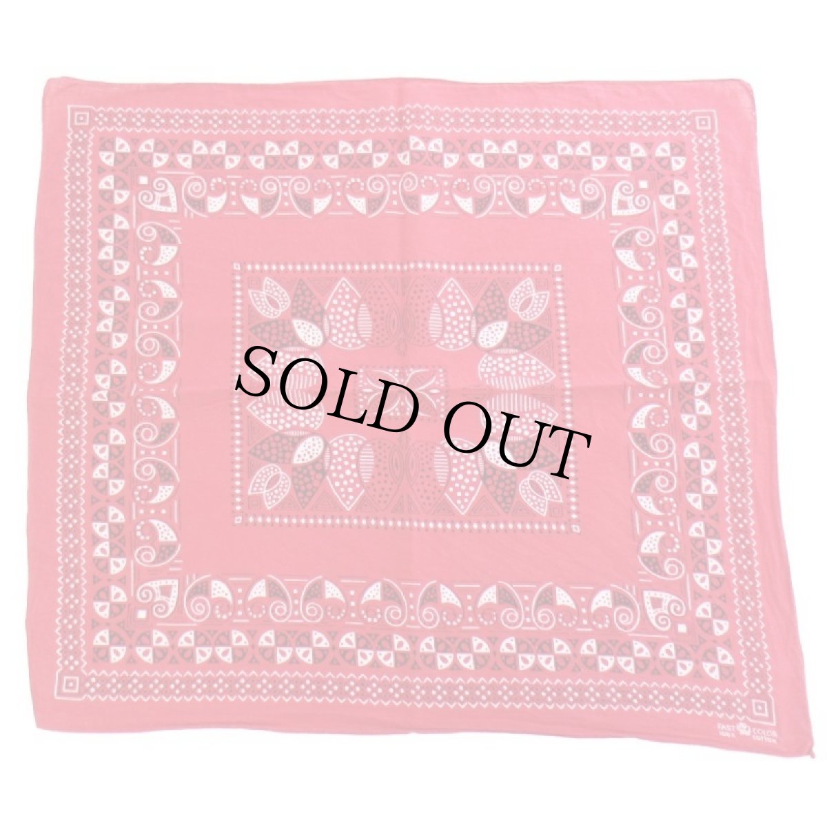 画像2: 60s ELEPHANT BRANDエレファントブランド 象マーク 上鼻 FAST COLOR コットン バンダナ 赤★48 (2)