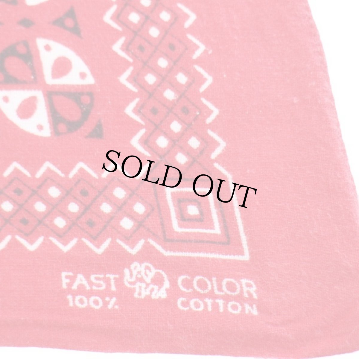 画像3: 60s ELEPHANT BRANDエレファントブランド 象マーク 上鼻 FAST COLOR コットン バンダナ 赤★48 (3)