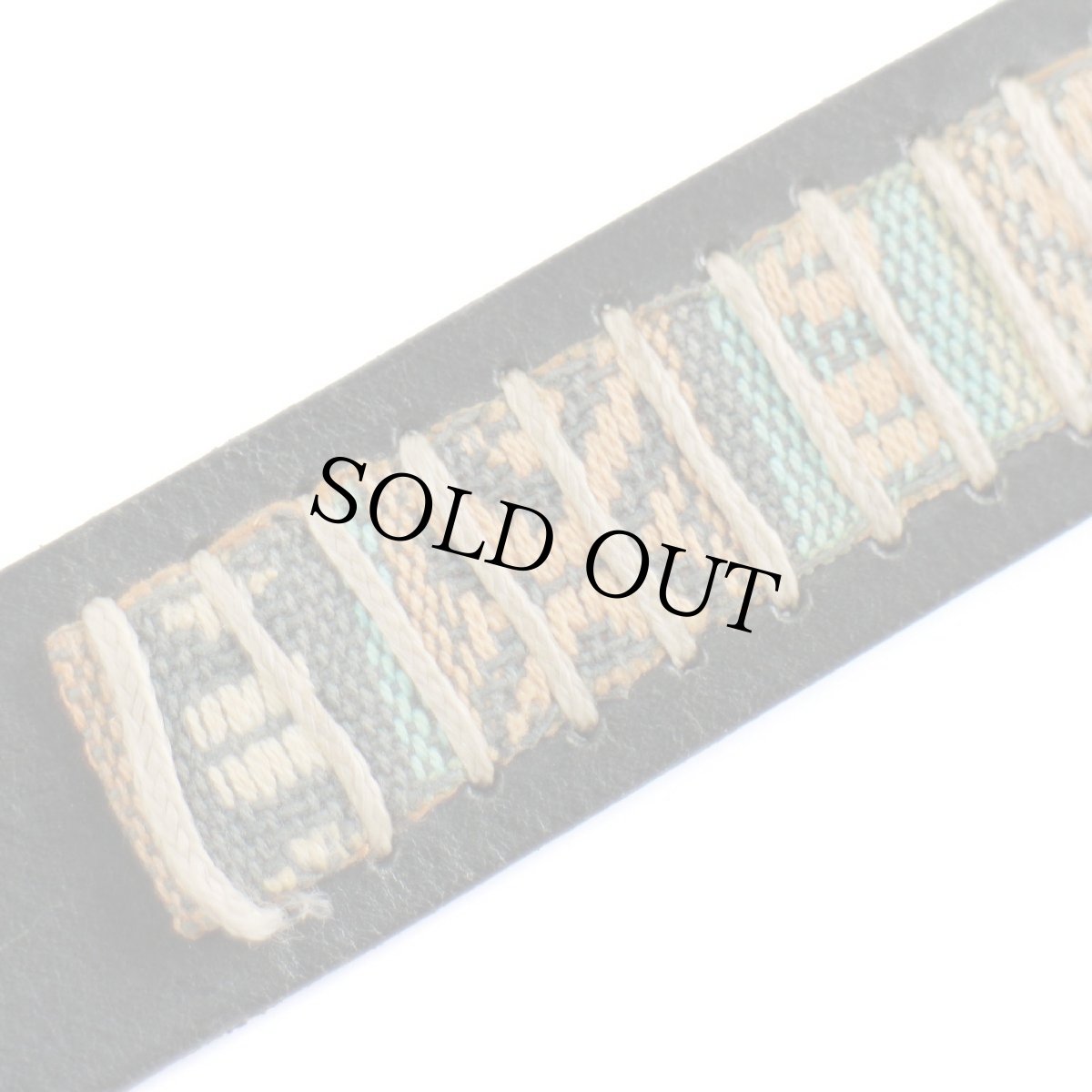 画像6: トルコ製 BENETTONベネトン フォークロア柄 ラグ×レザーベルト M★1446 (6)