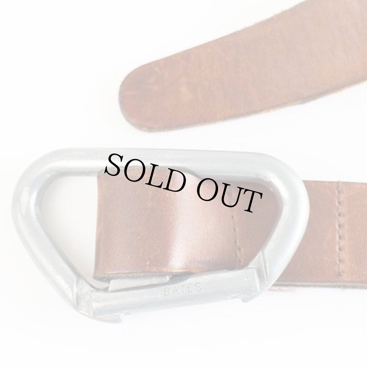 画像2: 90s USA製 BATES カラビナ バックル レザーベルト 茶 XL★1435 (2)