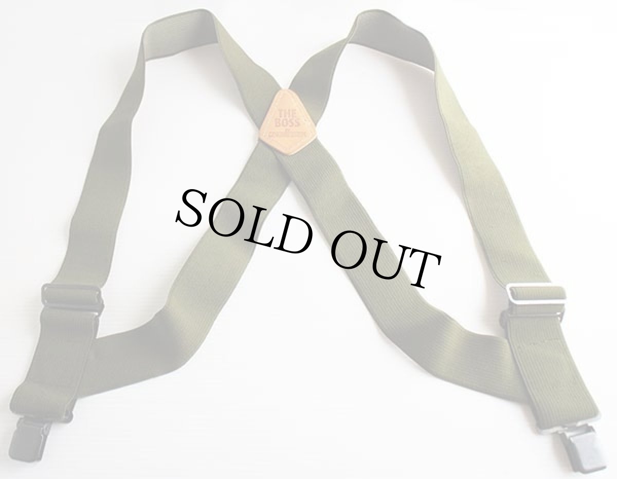 画像3: THE BOSS 無地 クリップ式 ショルダー サスペンダー オリーブグリーン★77 (3)