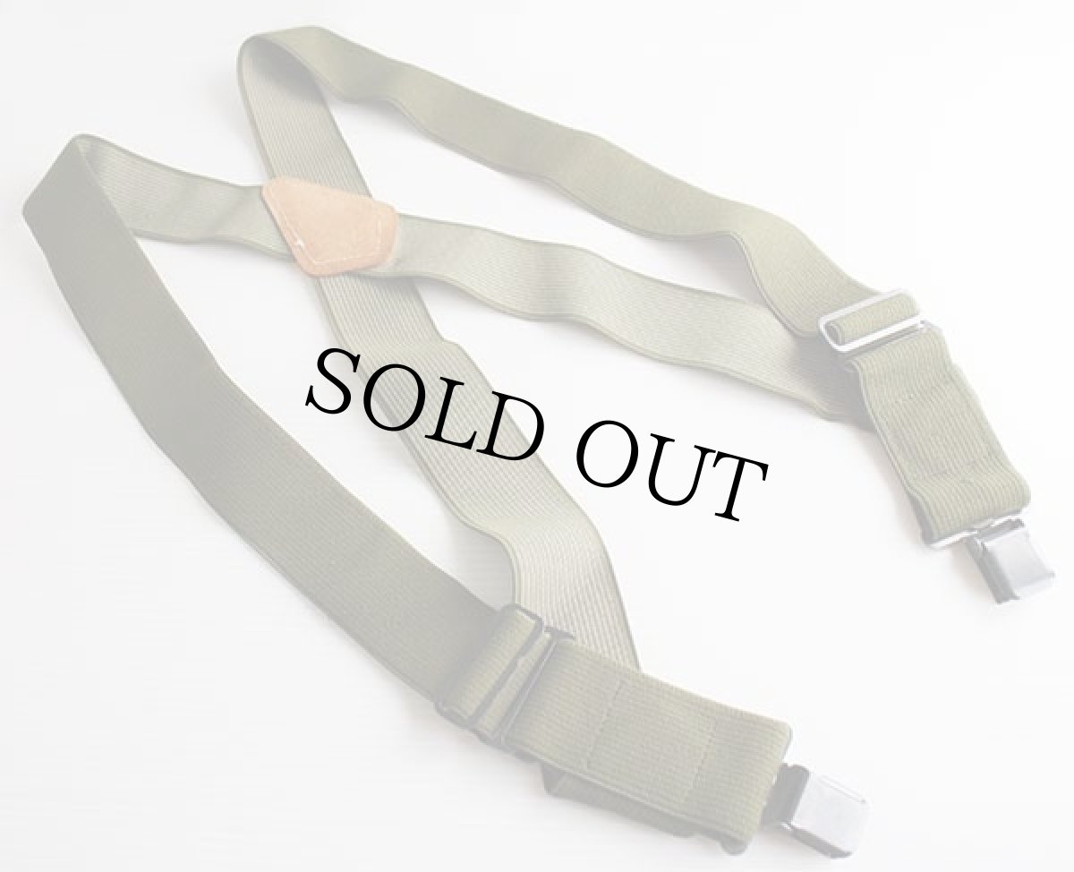 画像2: THE BOSS 無地 クリップ式 ショルダー サスペンダー オリーブグリーン★77 (2)