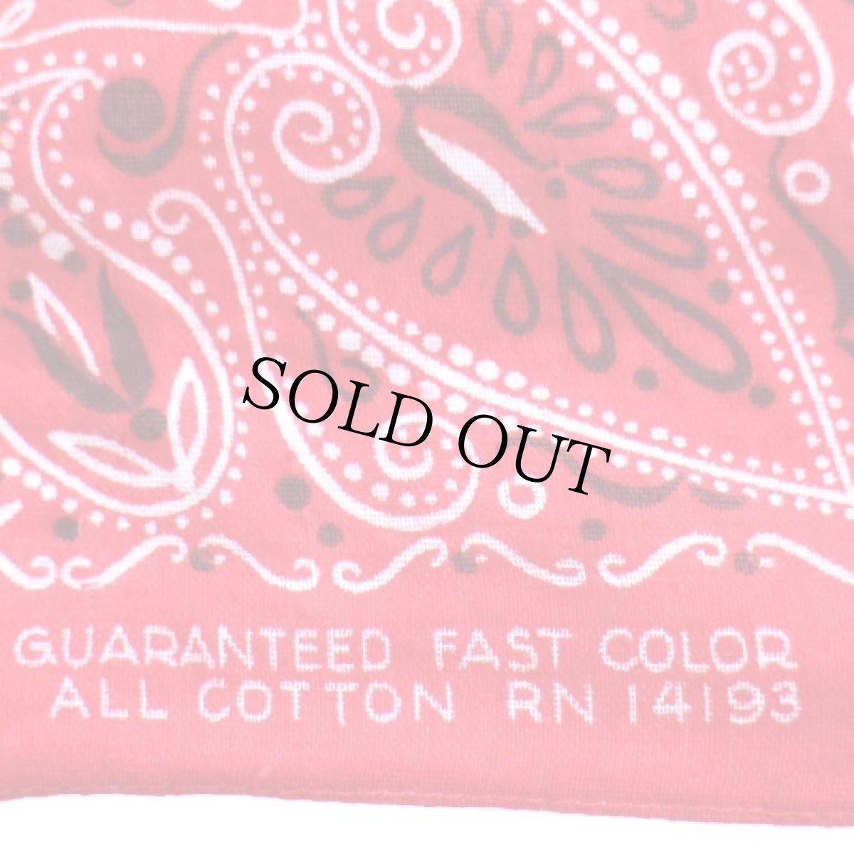 画像3: 60s GUARANTEED FAST COLOR RN14193 コットン バンダナ 赤★73 (3)