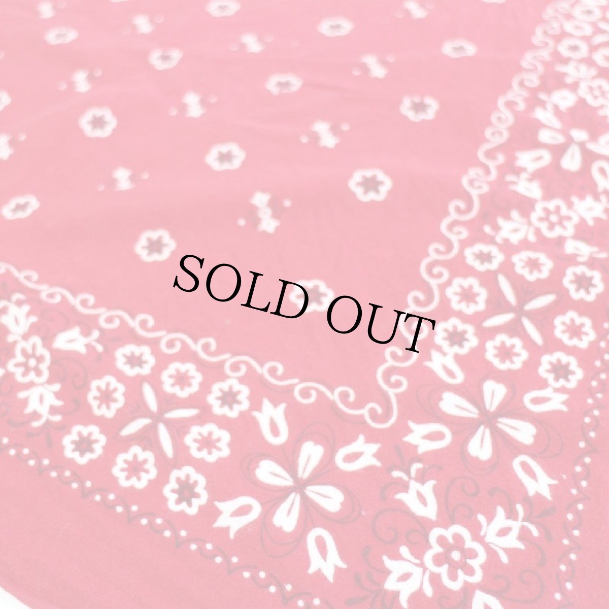 画像2: 60s FAST COLOR RN13960 フラワー柄 コットン バンダナ 赤★84 (2)