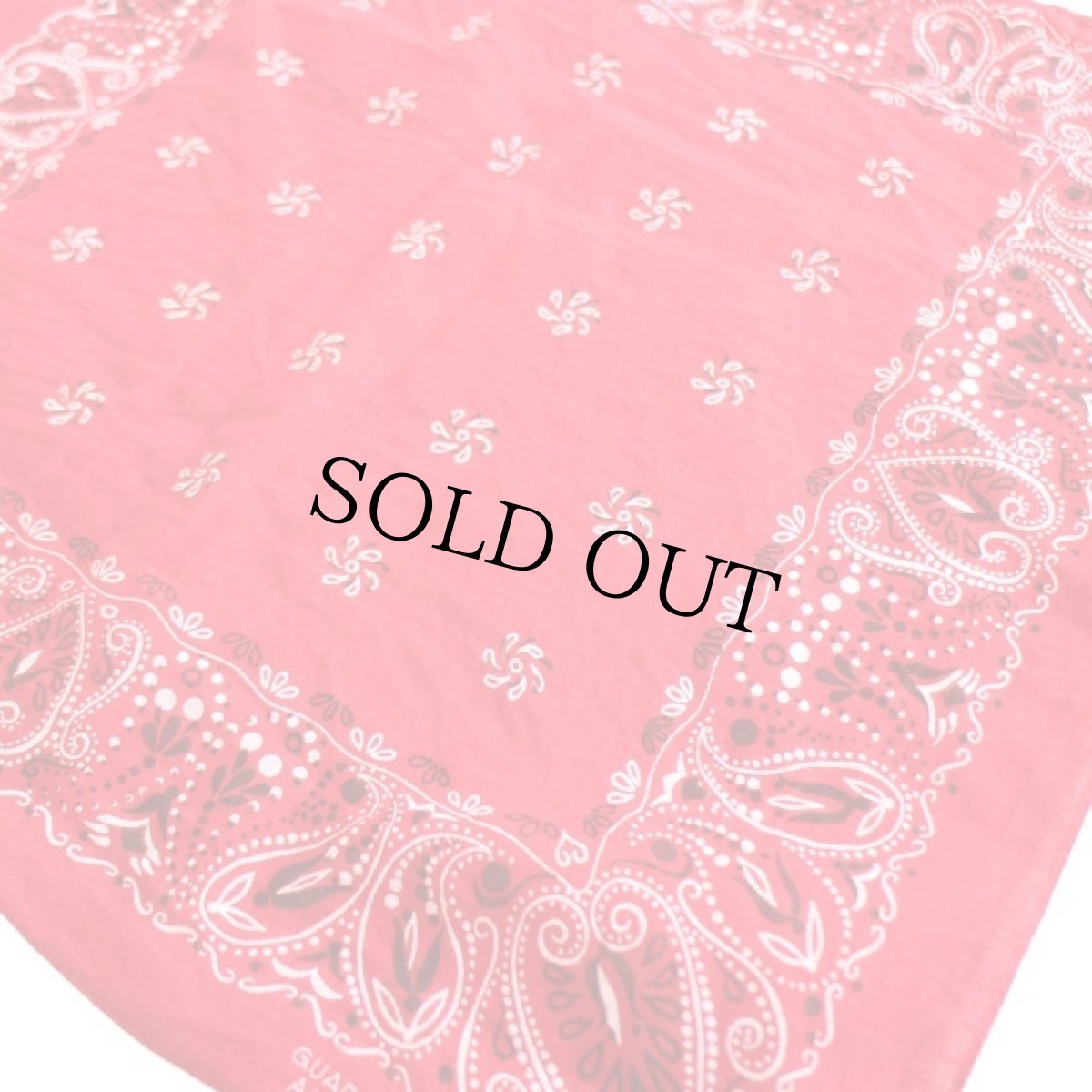 画像2: 60s GUARANTEED FAST COLOR RN14193 コットン バンダナ 赤★73 (2)