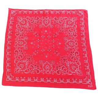 60s FAST COLOR RN13960 クッキー柄 コットン バンダナ 赤☆16