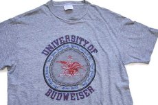画像1: 80s USA製 Hanes UNIVERSITY OF BUDWEISER バドワイザー Tシャツ 杢グレー L (1)
