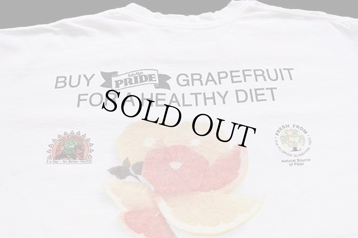 画像4: 90s USA製 Kroger GRAPEFRUIT 両面プリント コットンTシャツ 白 XL (4)