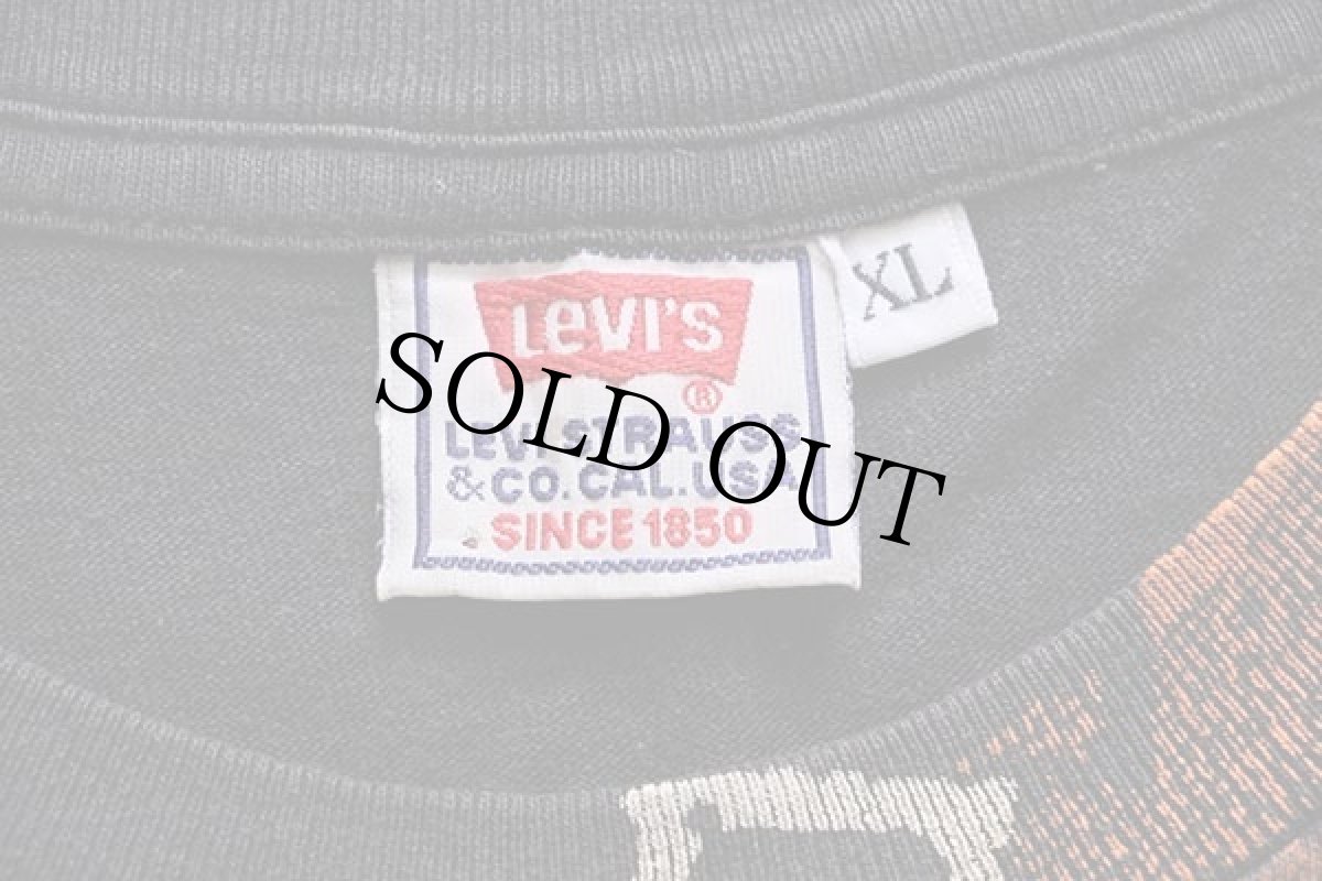 画像4: 90s イタリア製 Levi'sリーバイス オールオーバープリント コットンTシャツ 黒 XL★ユーロ (4)