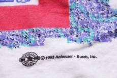 画像5: 90s USA製 Budweiserバドワイザー インラインスケート 蛍光 両面プリント コットンTシャツ 白 L (5)