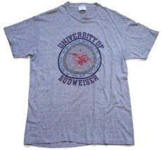 画像2: 80s USA製 Hanes UNIVERSITY OF BUDWEISER バドワイザー Tシャツ 杢グレー L (2)