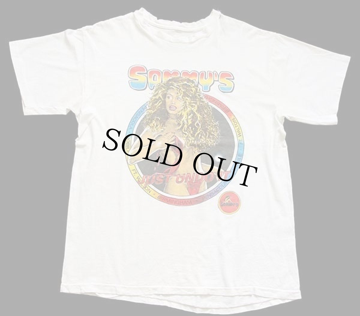 画像2: 80s SAMMY'S JUST UNDO IT セクシー ガール コットンTシャツ ボロ 白 (2)