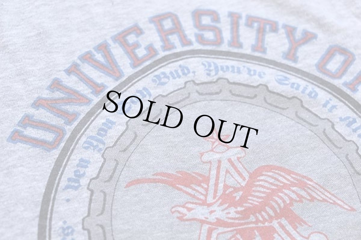 画像5: 80s USA製 Hanes UNIVERSITY OF BUDWEISER バドワイザー Tシャツ 杢グレー L (5)