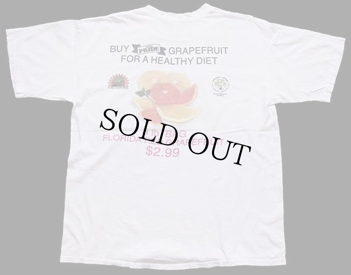 画像3: 90s USA製 Kroger GRAPEFRUIT 両面プリント コットンTシャツ 白 XL (3)