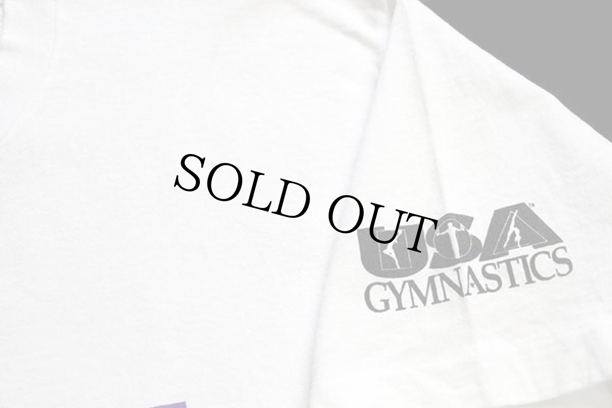 画像6: 90s USA製 Reebokリーボック ビッグロゴ USA GYMNASTICS コットンTシャツ 白 L (6)