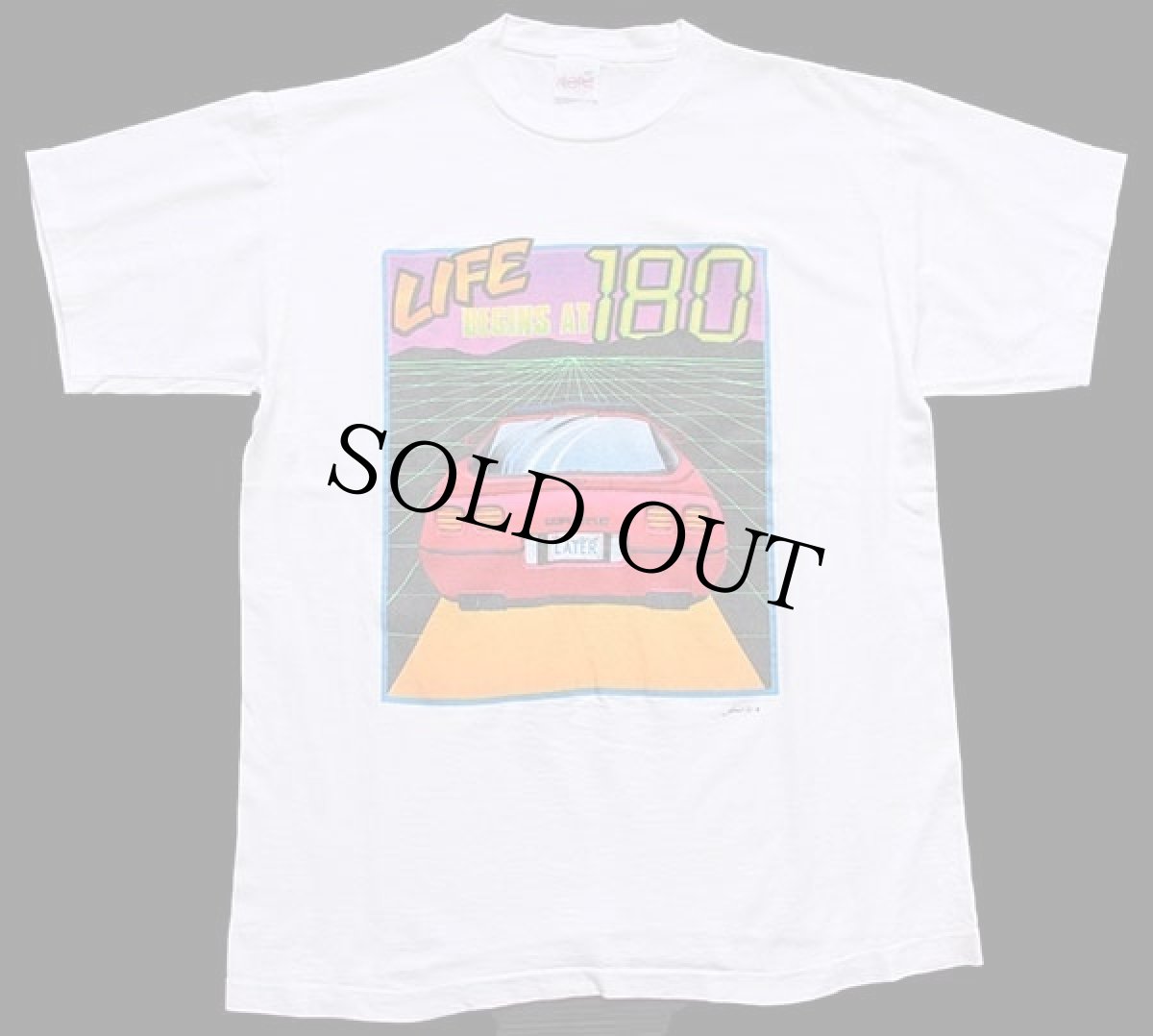 画像2: 90s USA製 LIFE BEGINS AT 180 CORVETTEコルベット ZR-1 グラフィック コットンTシャツ 白 L (2)