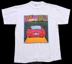 画像2: 90s USA製 LIFE BEGINS AT 180 CORVETTEコルベット ZR-1 グラフィック コットンTシャツ 白 L (2)