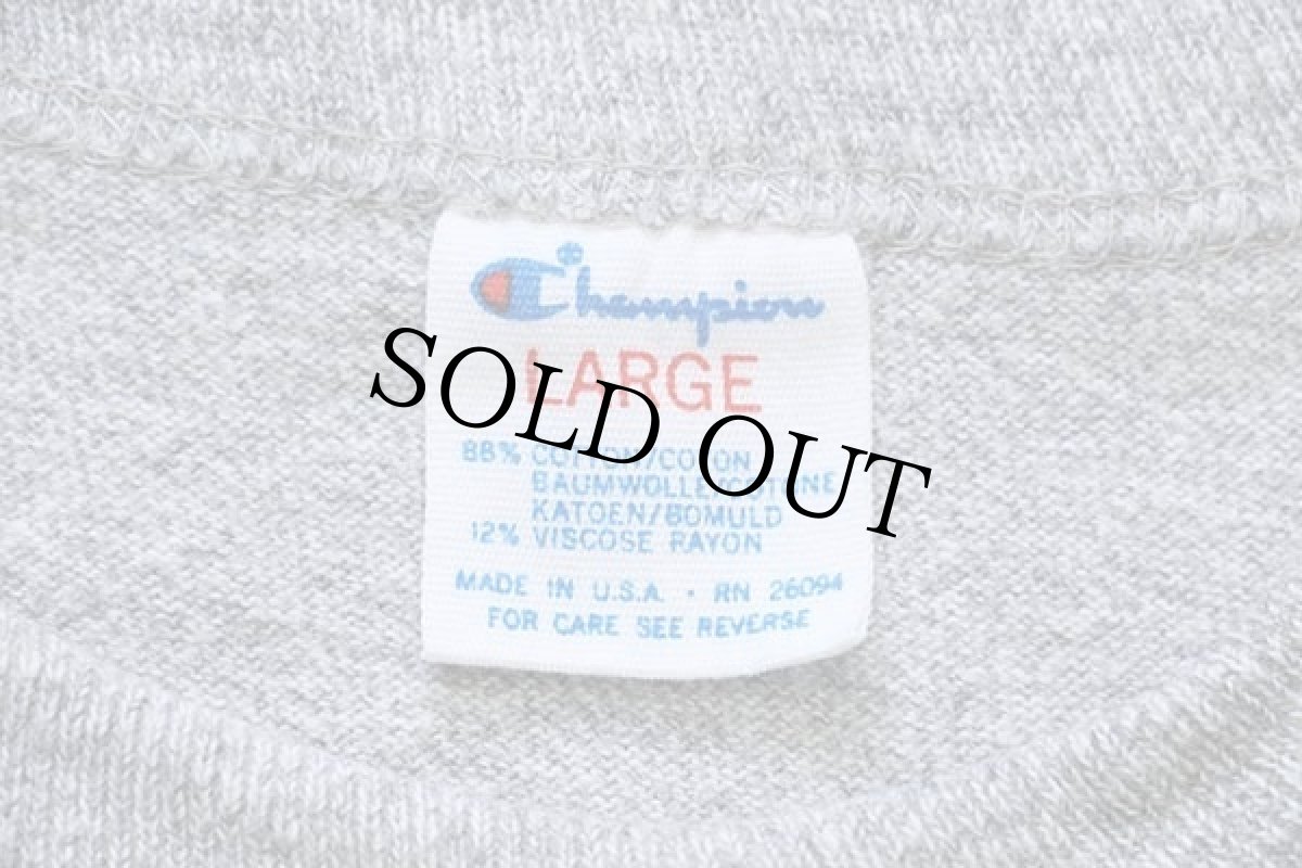 画像4: 80s USA製 Championチャンピオン DENISON 1081 UNIVERSITY 三段中抜き 88/12 Tシャツ 杢グレーL (4)
