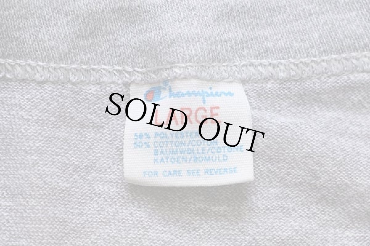 画像4: 80s USA製 Championチャンピオン ROCKHURST FRESHMEN アメフト Tシャツ ボロ 杢グレー L (4)