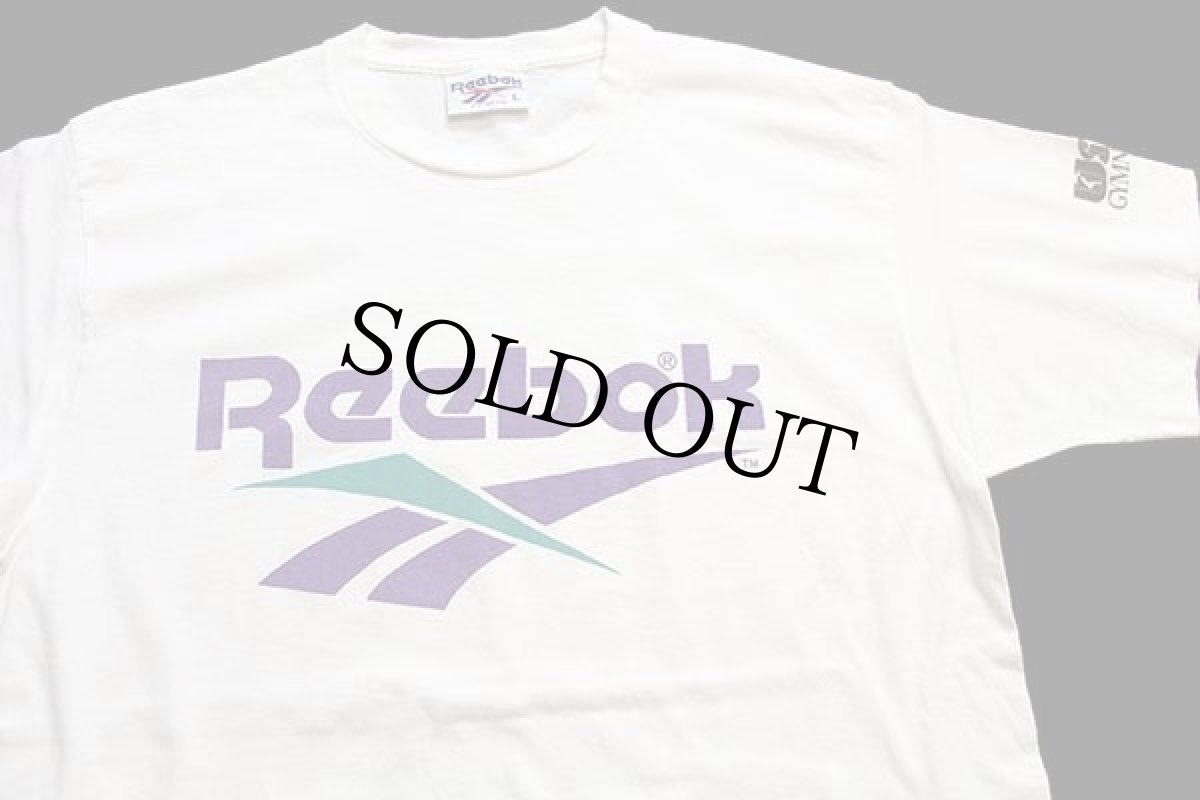 画像1: 90s USA製 Reebokリーボック ビッグロゴ USA GYMNASTICS コットンTシャツ 白 L (1)