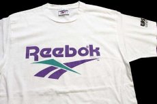 画像1: 90s USA製 Reebokリーボック ビッグロゴ USA GYMNASTICS コットンTシャツ 白 L (1)