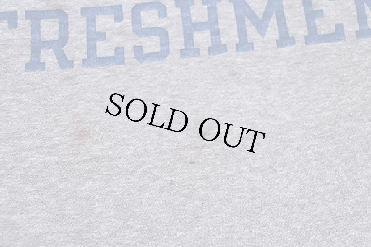 画像5: 80s USA製 Championチャンピオン ROCKHURST FRESHMEN アメフト Tシャツ ボロ 杢グレー L (5)