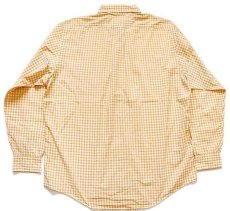 画像2: 90s USA製 Brooks Brothersブルックスブラザーズ Makers ギンガムチェック ボタンダウン コットンシャツ 黄×白 16.5 (2)