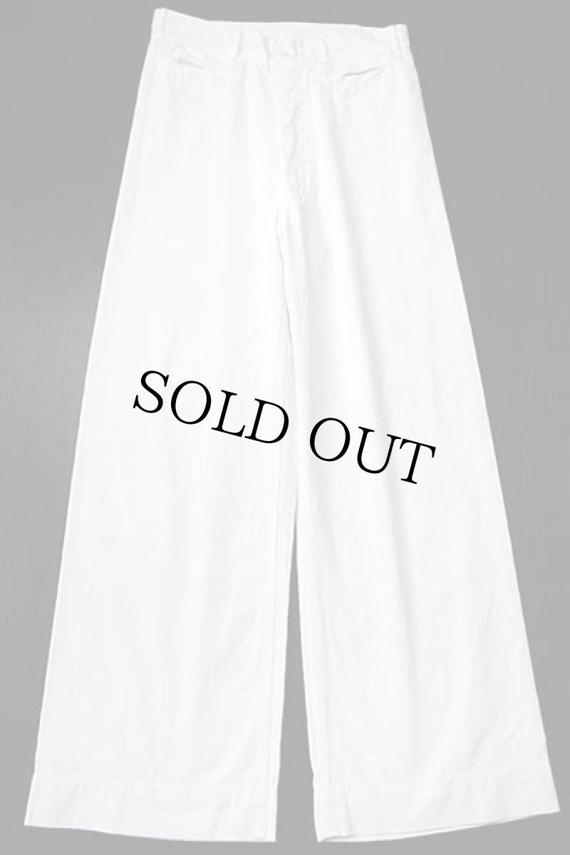 画像2: ビンテージ 米軍 U.S.NAVY コットン セーラーパンツ ホワイト w29 (2)