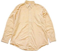 画像1: 90s USA製 Brooks Brothersブルックスブラザーズ Makers ギンガムチェック ボタンダウン コットンシャツ 黄×白 16.5 (1)