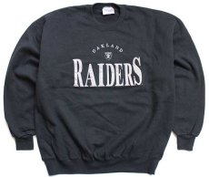 画像1: 90s CHALK LINE NFL OAKLAND RAIDERSレイダース 刺繍&パッチ スウェット 黒 (1)