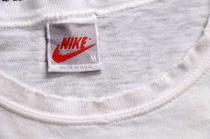 画像4: 90s USA製 NIKEナイキ JUST DO IT. ロゴ コットンTシャツ ボロ 白 M (4)