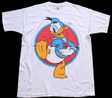 画像2: 90s Disneyディズニー ドナルドダック コットンTシャツ 白 (2)