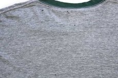 画像5: 90s USA製 NIKEナイキ ロゴ刺繍 リンガーTシャツ ボロ 杢グレー×緑 M (5)