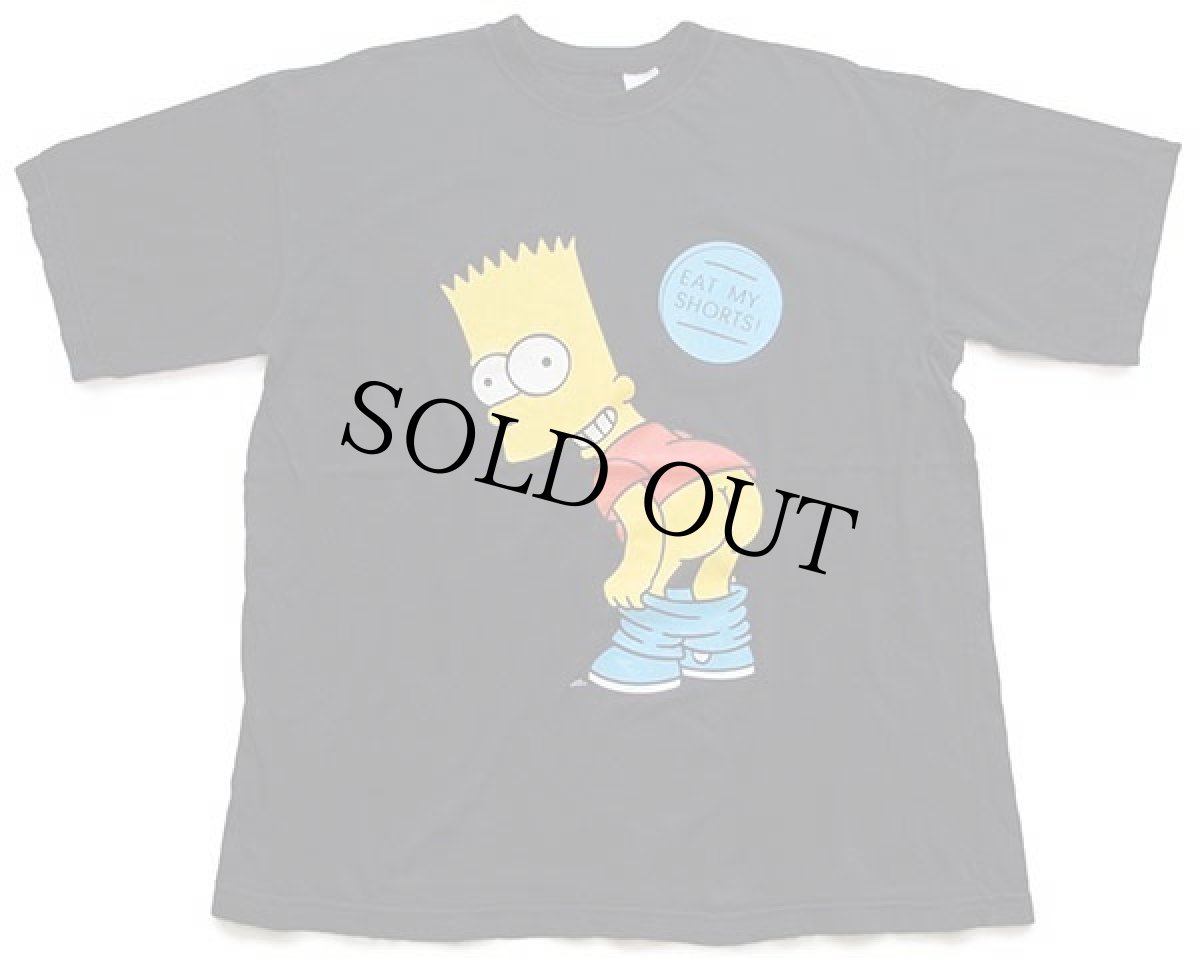 画像2: 00s The Simpsons シンプソンズ バート EAT MY SHORTS ! コットンTシャツ 黒 (2)