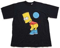 画像2: 00s The Simpsons シンプソンズ バート EAT MY SHORTS ! コットンTシャツ 黒 (2)