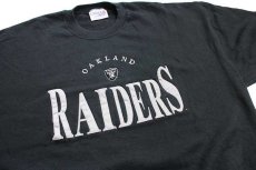 画像3: 90s CHALK LINE NFL OAKLAND RAIDERSレイダース 刺繍&パッチ スウェット 黒 (3)