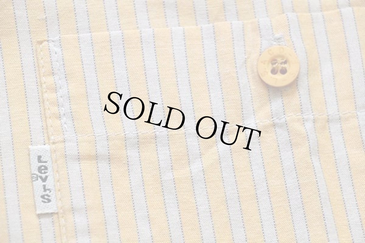 画像6: デッドストック★90s Levi'sリーバイス ストライプ 半袖 コットンシャツ L★ユーロ (6)