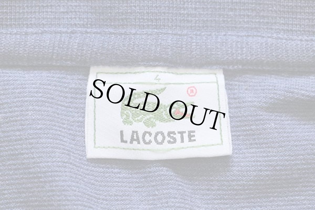 画像4: 80s LACOSTEラコステ ワンポイント コットン ポロシャツ 薄紺 4 (4)