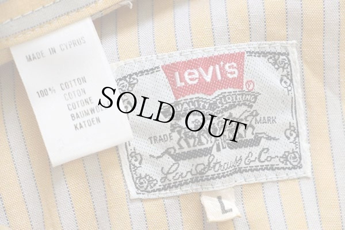 画像5: デッドストック★90s Levi'sリーバイス ストライプ 半袖 コットンシャツ L★ユーロ (5)
